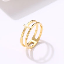 Charger l'image dans la galerie, Bague croix double anneaux - le comptoir des croix