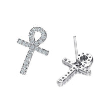 Charger l'image dans la galerie, Boucles d'oreilles croix de vie diamant - le comptoir des croix
