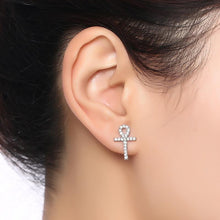 Charger l'image dans la galerie, Boucles d'oreilles croix de vie diamant - le comptoir des croix