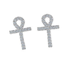 Charger l'image dans la galerie, Boucles d'oreilles croix de vie diamant - le comptoir des croix