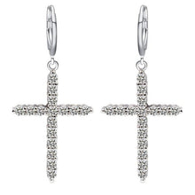 Charger l'image dans la galerie, Boucles oreilles croix diamant - le comptoir des croix