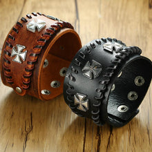 Charger l'image dans la galerie, Bracelet croix templiers biker - le comptoir des croix