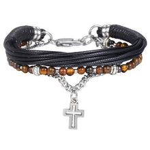 Charger l'image dans la galerie, Bracelet croix œil de tigre - le comptoir des croix