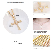 Charger l'image dans la galerie, collier croix avec coeur - le comptoir des croix