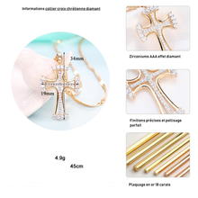 Charger l'image dans la galerie, Collier croix chrétienne diamant - le comptoir des croix