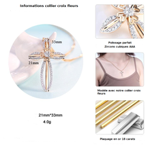 Charger l'image dans la galerie, Collier croix fleurs - le comptoir des croix