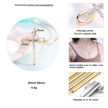 Charger l'image dans la galerie, Collier croix nœud papillon - le comptoir des croix