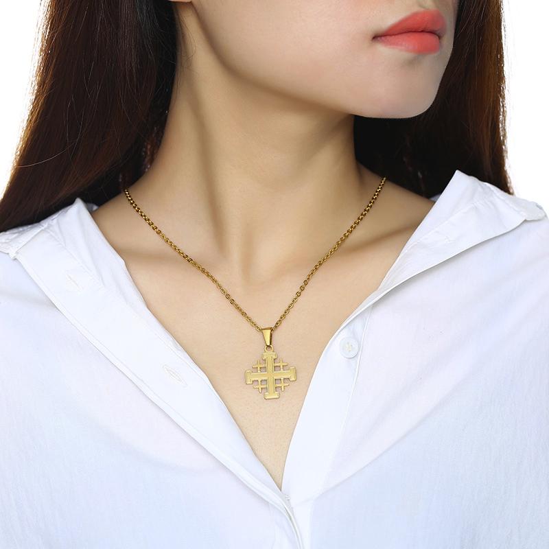 Collier Croix De Jérusalem En Argent Massif - Bijou Ancien & Magnifique | Pendentif Vintage Religieux