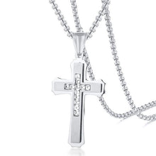 Charger l'image dans la galerie, Collier croix homme diamant - le comptoir des croix