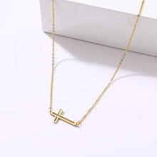 Charger l'image dans la galerie, Collier croix horizontale creuse - le comptoir des croix