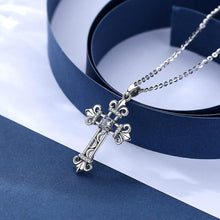 Charger l'image dans la galerie, Collier croix argent fleurs de lys - le comptoir des croix