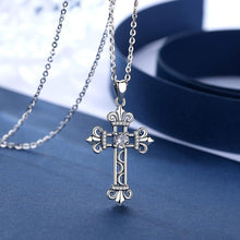 Charger l'image dans la galerie, Collier croix argent fleurs de lys - le comptoir des croix