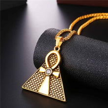 Charger l'image dans la galerie, collier croix égyptienne pyramide illuminati - le comptoir des croix