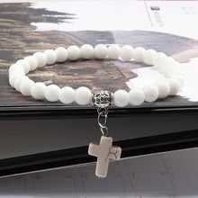 Charger l&#39;image dans la galerie, Bracelet croix pendante perles - le comptoir des croix
