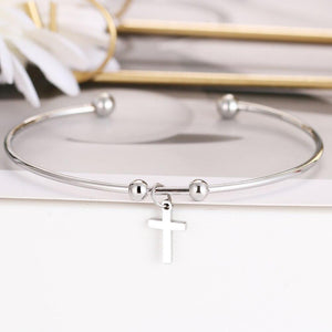 Bracelet croix chrétienne jonc - le comptoir des croix