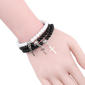 Bracelet perles avec croix - le comptoir des croix