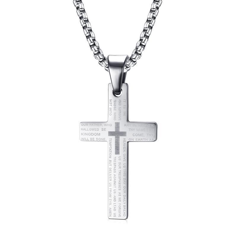 Collier avec pendentif croix chrétienne argent - le comptoir des croix