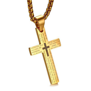 Collier avec pendentif croix chrétienne or - le comptoir des croix