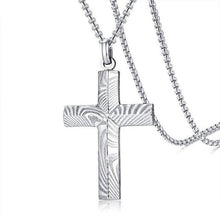 Charger l&#39;image dans la galerie, collier croix acier de Damas - le comptoir des croix
