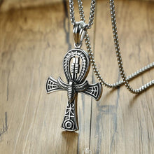 Charger l&#39;image dans la galerie, collier croix égyptienne scarabée - le comptoir des croix

