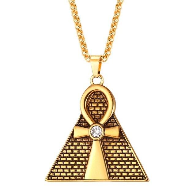 collier croix égyptienne pyramide illuminati - le comptoir des croix