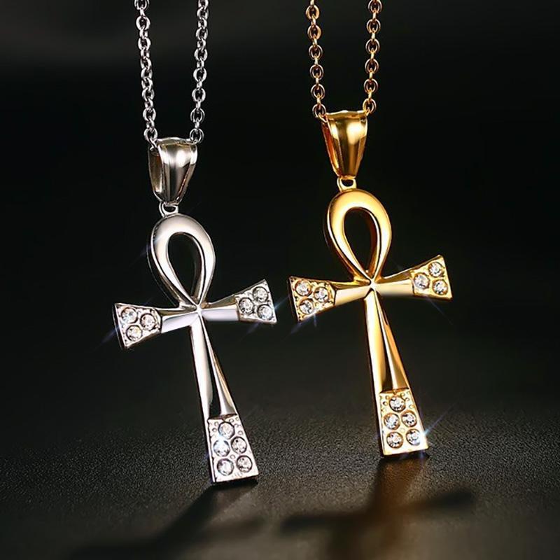 collier croix de vie diamant - le comptoir des croix