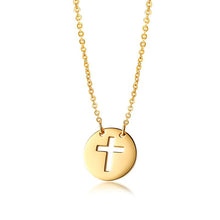 Charger l&#39;image dans la galerie, collier ras de cou médaillon croix chrétienne - le comptoir des croix
