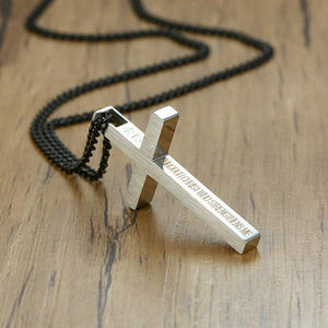 Collier croix verset Philippiens - le comptoir des croix