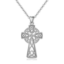 Charger l&#39;image dans la galerie, collier avec pendentif croix celtique argent - le comptoir des croix
